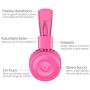Kids Headphones-noot products K22 Foldable Stereo Tangle-Free 3.5mm Jack Wired Cord On-Ear Headset for Children/Teens/Girls/Smartphones/School/Kindle/Airplane/Plane/Tablet-Flamingo Pink/Gray