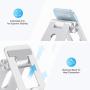 Cell Phone Stand Adjustable, OMOTON Aluminum Desktop Phone Holder Cradle Dock Compatible with All Smartphone iPhone 11 Pro Max Xs Xr X 8 7 6 6s Plus 5 5s 5c, Silver