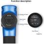 Muscle Massager, Electric Handheld Percussion Massager Gun for Deep Tissue and Fascia Soreness Relief, Rechargeable Cordless Drill Massager with 6 Attachments and Portable Carrying Case - Blue