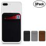 COCOFU Cell Phone Card Sleeve[Double Secure] Lid Pouch RFID, 3 Packs Ultra-Slim 3M Self Adhesive Card Holder Stick on Phone Sleeves with Pocket for Smartphones (Black+Grey+Brown)