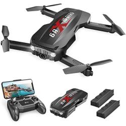 Holy Stone HS160 Pro Foldable Drone with 1080p HD WiFi Camera for Adults and Kids, Wide Angle FPV Live Video, App Control, Gesture Selfie, Tap Fly, Optical Flow, Altitude Hold and 2 Batteries