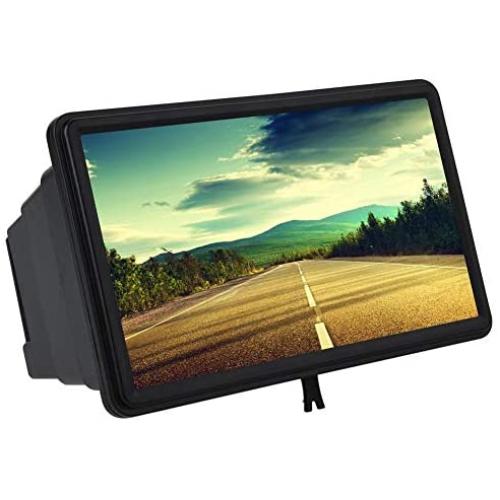 Mobile Phone Screen Magnifier, Universal 12 Inch Mobile Phone 3D Retractable Amplifier Screen Magnifier, Retractable High Definition Screen Amplifier Enlarged Expander(Black)