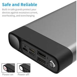 Portable Charger 30000mAh 2USB Ports/Super Bright Flashlight Portable Charger Quick Charge Phone Pad (Black 30000mAh)