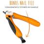 Mighty Paw Dog Nail Clippers | Pet Nail Trimmers & Nail File Set Includes a Built-in Safety Guard to Avoid Cutting Too Short. Stainless Steel Blade & Ergonomic Handle. Vet Recommended.