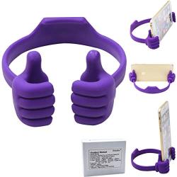 Honsky Thumbs-up Cell Phone Stand Holder, Tablet Stand Cradle for Desk Desktop Smartphone Cellphone Mobile Phone Tablets – Universal Adjustable Flexible, Purple