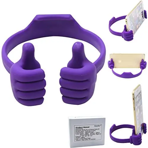 Honsky Thumbs-up Cell Phone Stand Holder, Tablet Stand Cradle for Desk Desktop Smartphone Cellphone Mobile Phone Tablets – Universal Adjustable Flexible, Purple Honsky Thumbs-up Cell Phone Stand Holder, Tablet Stand Cradle for Desk Desktop Smartphone Cellphone Mobile Phone Tablets – Universal Adjustable Flexible, Purple