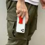 [2PC] WUOJI Finger Strap Phone Holder - Ultra Thin Anti-Slip Universal Cell Phone Grips Band Holder for Back of Phone（Red）