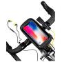 Bike Handlebar Bag, Waterproof Bicycle Frame Bag Cycling Front Top Tube Pouch Pannier Bike Phone Mount Holder Stand for iPhone 11 Pro MAX XS MAX XR X 8 7 6 6S Plus Samsung Sony Smartphones Below 6.5