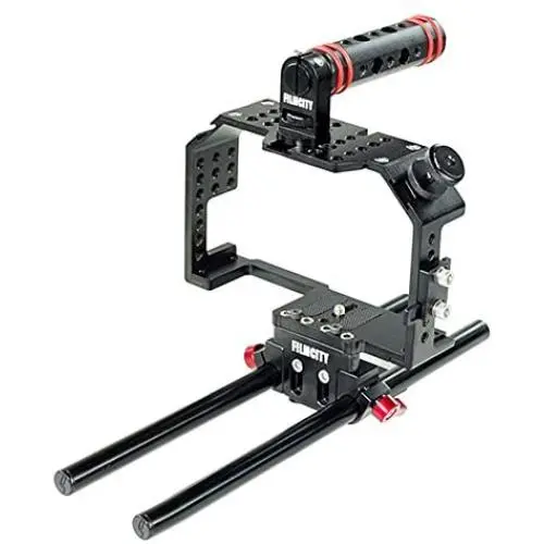 FILMCITY Camera Cage for Panasonic Lumix GH4 / GH3 and Sony A7 / A7r / A7s (FC-A7G34) | Cage with Top Handle and Accessories FILMCITY Camera Cage for Panasonic Lumix GH4 / GH3 and Sony A7 / A7r / A7s (FC-A7G34) | Cage with Top Handle and Accessories