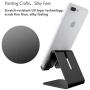 Rumfo Cell Phone Stand, Universal Portable Aluminum Desktop Charger Mount Holder Metal Charging Dock Cradle for Nintendo Switch iPhone Samsung Android Smartphones and Tablets (Black)