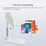 Cell Phone Stand, BoYata Adjustable Desk Phone Stand, Foldable Mobile Phone Holder Compatible with iPhone Xs Max Xr 8 7 6 6S Plus SE 5 5S 5C Charging, Accessories Desk, Other 4-7.9" Smart Phones-White