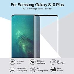 Galaxy S10 Plus Screen Protector, 2 Pack Tempered Glass [Compatible Fingerprint][Anti-Scratch] [Case Friendly] [9H Hardness] Compatible with Samsung Galaxy S10 Plus (6.4")