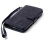 Galaxy J3 Wallet Case, Phone case for Samsung j3, JanCalm [Multi Card/Cash Slots] Flip Cover Wallet PU Leather with Stand + Wrist Strap Case for Samsung Galaxy J3 (2016) + Crystal Pen (Black)