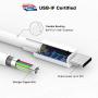 USB C to USB C Charging Cable, Cord Replacement for MacBook Pro, MacBook 12 inch, New MacBook Air, 2020/2018 iPad Pro 12.9, 11, Google Pixel 2/3/4 XL, Nexus 6P, All PD USB C Charger, USB-IF, 6.6ft