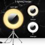 Aramox Dimmable Fill Light, Ring Light Dimmable LED Fill Light with Stand for Video Live Stream Makeup