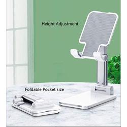 Adjustable Cell Phone Stand, Foldable Desktop Cell Phone Holder Cradle Dock Holder, Phone Stand for iPhone and All Smart Phones and Tablets(White)