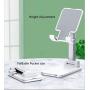 Adjustable Cell Phone Stand, Foldable Desktop Cell Phone Holder Cradle Dock Holder, Phone Stand for iPhone and All Smart Phones and Tablets(White)