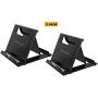 Adjustable Foldable Phone Tablet Stand Holder for Desk,Compatible for iPhone 11 10 iPad Mini or Any 4-9 inches Mobile Phone Tablet (Black 2 Pack)