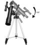 DQQ Refractor Astronomy Telescope for Kids and Beginner Travel Scope with Tripod and Backpack Black 50mm,3X Barlow Lens