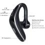 Bluetooth Headset, Hands-Free Wireless Business Bluetooth 5.0 Sweatproof Earpiece with Micphone for Cell Phones-Compatible with iPhone and Android, Work for Office/Workout/Driving