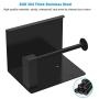 Leolee Toilet Paper Holder with Shelf, Self Adhesive Toilet Paper Roll Holder, Wall Mounted No Drilling, Stainless Steel Tissue Roll Dispenser Storage for Bathroom Kitchen Washroom (Black)