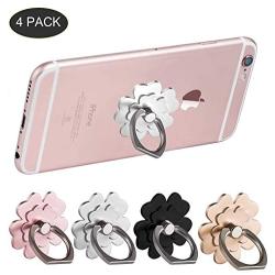 Cell Phone Ring Holder Stand Finger Rings Grip Car Mount 360° Rotation Kickstand Compatible for iPhone Xs X 11 8 7 7s 6 6s Samsung Galaxy S8 S7 S6 LG HTC Google Nexus Flower (4 Pack)