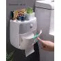 Luyy Self-Adhesive Toilet Paper Holder, Tissue Box Wall Mounted, Multifunction Bathroom Paper Holder, Waterproof Storage Box for Bathroom, Bedroom, Study Room and Kitchen Gray Luyy Self-Adhesive Toilet Paper Holder, Tissue Box Wall Mounted, Multifunction Bathroom Paper Holder, Waterproof Storage Box for Bathroom, Bedroom, Study Room and Kitchen Gray