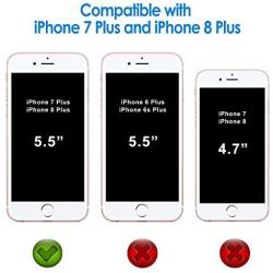 JETech Case for Apple iPhone 8 Plus and iPhone 7 Plus 5.5-Inch, Shock-Absorption Bumper Cover, Anti-Scratch Clear Back, Red