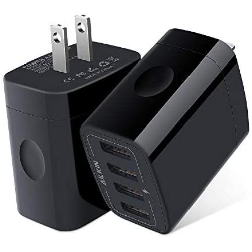USB Wall Charger, 2-Pack Ailkin 4.8A 4-Port USB Plug Cube Portable Charging Box Wall Charger Plug, USB Charging Block, Adapter for Phone 11Pro Max/XR/XS MAX/8/7 Plus, Samsung Galaxy S5 S6 and More USB Wall Charger, 2-Pack Ailkin 4.8A 4-Port USB Plug Cube Portable Charging Box Wall Charger Plug, USB Charging Block, Adapter for Phone 11Pro Max/XR/XS MAX/8/7 Plus, Samsung Galaxy S5 S6 and More