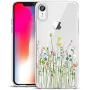 Unov Case Clear with Design Slim Protective Soft TPU Bumper Embossed Floral Pattern [Support Wireless Charging] Cover for iPhone XR 6.1 Inch(Flower Bouquet)