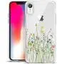 Unov Case Clear with Design Slim Protective Soft TPU Bumper Embossed Floral Pattern [Support Wireless Charging] Cover for iPhone XR 6.1 Inch(Flower Bouquet)