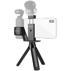 USKEYVISION Osmo Pocket Mount Phone Holder for DJI Osmo Pocket Smartphone Handheld Holder w/Tripod Cold Shoe Hand Strap (Black)