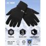 Touch Screen Black Running Gloves for Men & Women - Thermal Winter Glove Liners for Texting, Cycling & Driving