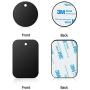 Universal Metal Plates with 3M Adhesive for All Magnetic Car Mounts, Cell Phone, Tablet Holder, Cradle-Less, Air Vent Mount, 6 Rectangular, 6 Round, Black