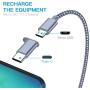 USB Type C Cable OULUOQI USB C Cable 3 Pack(6ft) Nylon Braided Fast Charging Cord(USB 2.0) Compatible with Samsung Galaxy S10 S9 Note 9 8 S8 Plus,LG V30 V20 G6 G5,Google Pixel(Black Grey)