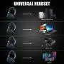 Stereo Gaming Headphone, SADES SA708GT Headset Earphone with Microphone (Black/Blue)
