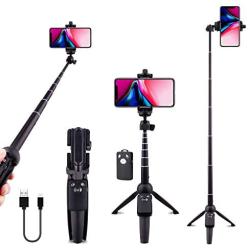 Selfie Stick Tripod Bluetooth, LATZZ 40 Inch Extendable Phone Tripod Monopod with Wireless Remote Shutter and Tripod Stand Compatible iPhone 11 Pro/Xs MAX/XR/X/8/8P/7/7P/Galaxy Note 8/S10/S9+/S9, More