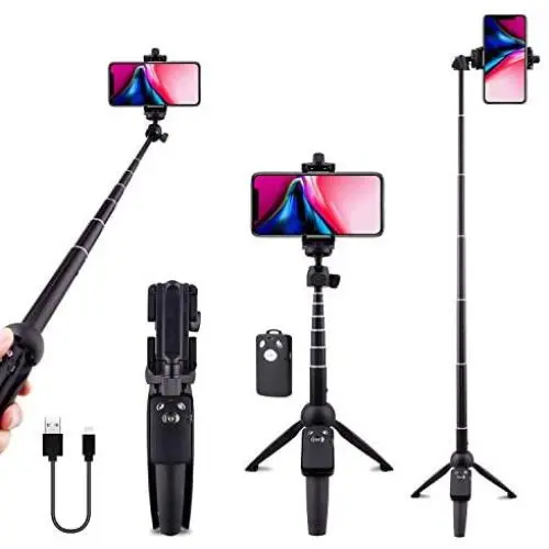 Selfie Stick Tripod Bluetooth, LATZZ 40 Inch Extendable Phone Tripod Monopod with Wireless Remote Shutter and Tripod Stand Compatible iPhone 11 Pro/Xs MAX/XR/X/8/8P/7/7P/Galaxy Note 8/S10/S9+/S9, More Selfie Stick Tripod Bluetooth, LATZZ 40 Inch Extendable Phone Tripod Monopod with Wireless Remote Shutter and Tripod Stand Compatible iPhone 11 Pro/Xs MAX/XR/X/8/8P/7/7P/Galaxy Note 8/S10/S9+/S9, More