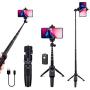 Selfie Stick Tripod Bluetooth, LATZZ 40 Inch Extendable Phone Tripod Monopod with Wireless Remote Shutter and Tripod Stand Compatible iPhone 11 Pro/Xs MAX/XR/X/8/8P/7/7P/Galaxy Note 8/S10/S9+/S9, More