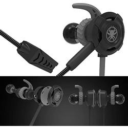 Wired Gaming Earphone with Adjustable Mic for PS4,Laptop Computer, Cellphone, DLAND E-Sport Earburds with Portable Earphone Bags, Snug Soft Design, Inline Controls for Hands-Free Calling. (Black)