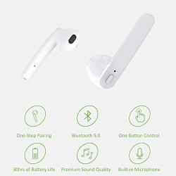 Wireless Earbuds, Letsfit Bluetooth 5.0 Headphones HD Stereo Sound Earbuds, in-Ear Headset 30H Playtime with Charging Case, Bluetooth Earbuds Built-in Mic for Running Gym Workout