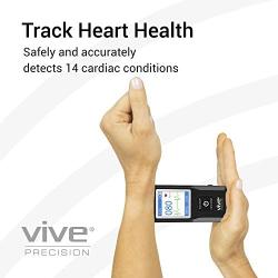 Vive Precision EKG Monitor (App Included) - Portable Pocket ECG Device - Heart Rate Tracking Sensor Detects Irregular Cardiac Rhythm - Wireless Electrocardiogram Test Made Easy - Smartphone Compatible