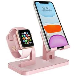 Apple Watch Stand, Cell Phone Stand, iPhone XS Max XS X XR 8 7 Plus Stand, BENTOBEN NightStand Mode iWatch Stand iPhone Dock iPad Mini Charging Station for iWatch Series 3 2 1 38mm 42mm - Rose Gold