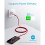 iPhone 11 Charger, Anker USB C to Lightning Cable [6ft Apple MFi Certified] Powerline+ II Nylon Braided Cable for iPhone 11/11 Pro / 11 Pro Max/X/XS Max/XR / 8 Plus, Supports Power Delivery