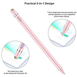 Active Stylus Compatible with Apple iPad, Homagical Stylus Pen for Touch Screens, Rechargeable Capacitive 1.5mm Fine Point iPad Pen Tablets Stylus with Pen Bag/Anti-friction Glove