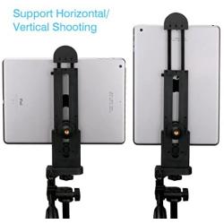 Ulanzi iPad Tablet Tripod Mount Adapter Flexible Adjustable Clamp Tablet Holder for iPad Air Pro,Microsoft Surface and Most Tablets (5inch-12inch Screen) Etc.