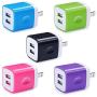 5 Pack USB Charger Wall Plug HUHUTA Dual Port 2.1A USB Phone Charger Adapter Block Box Replacement Fast Charging Plug Compatible for iPhone Xs, iPad, Samsung Galaxy S20, Moto, Google Pixel and More