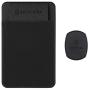 Sinjimoru Removable Cell Phone Wallet with Flap, Wireless Charging Compatible Phone Card Holder Wallet and iPhone Mount, Sinji Mount Flap Black