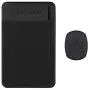 Sinjimoru Removable Cell Phone Wallet with Flap, Wireless Charging Compatible Phone Card Holder Wallet and iPhone Mount, Sinji Mount Flap Black