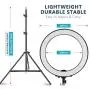 Neewer 18-inch SMD LED Ring Light Dimmable Lighting Kit with 78.7-inch Light Stand, Filter and Hot Shoe Adapter for Camera Photo Studio LED Lighting Portrait YouTube Video Shooting (No Carrying Bag)